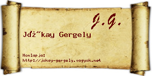 Jókay Gergely névjegykártya